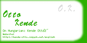 otto kende business card